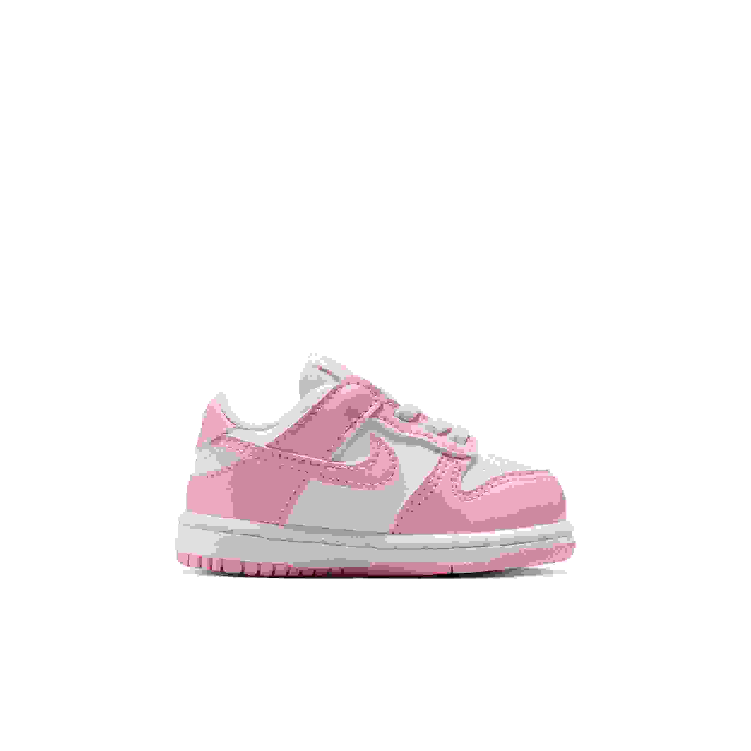 Nike Dunk Low Infant Girls' "White/White/White/Pink Rise" Shoe